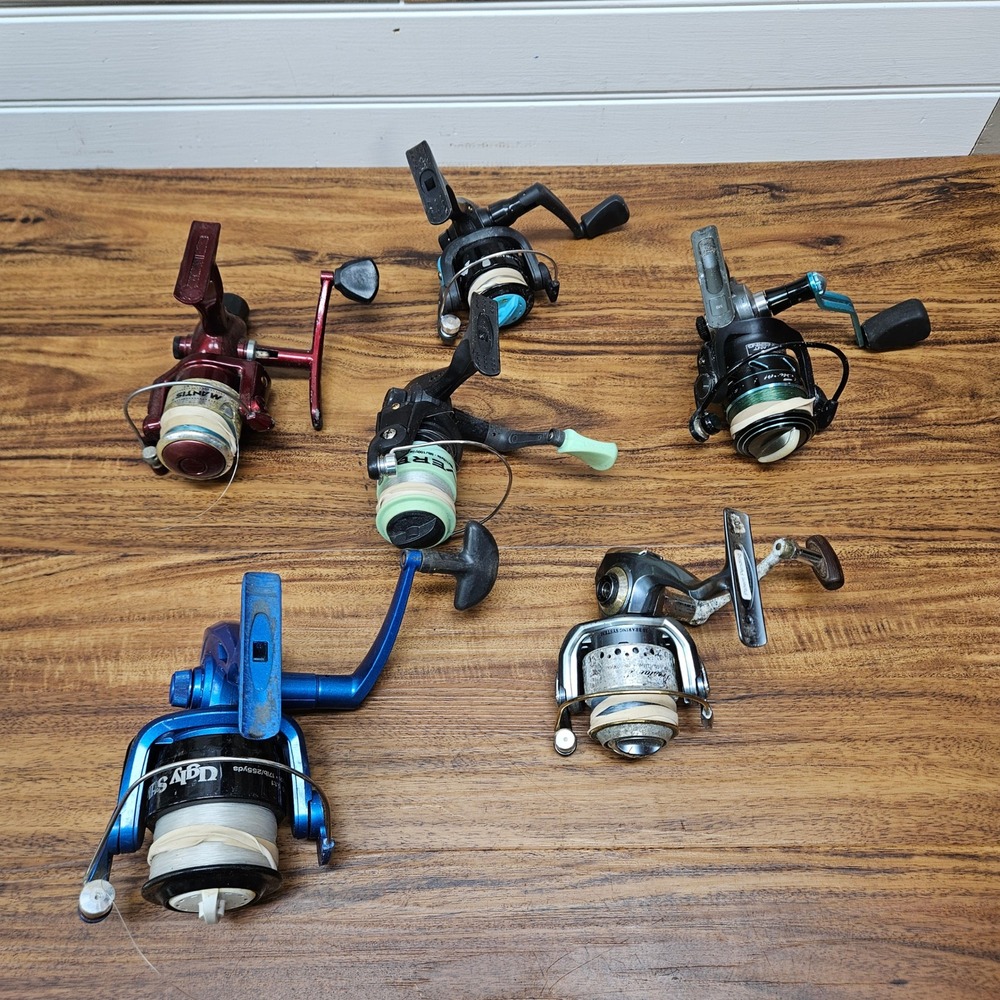 Mixed Lot of 6 Spinning Fishing Reels Ugly Stik Pflueger President Mantis Parts